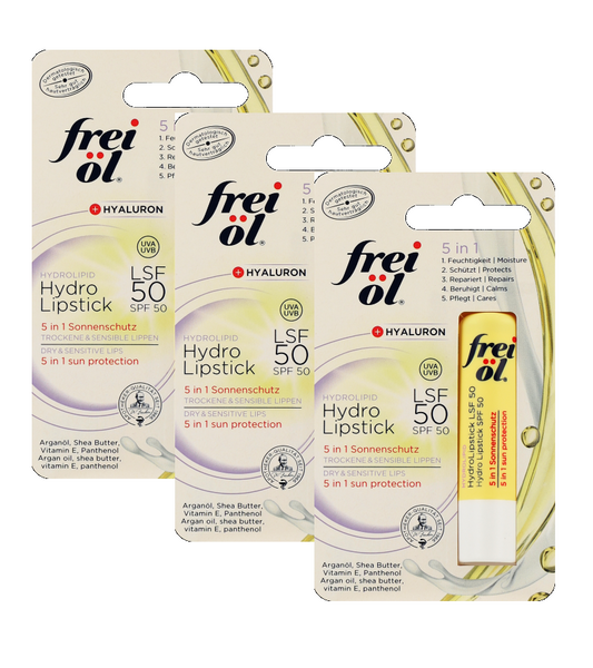 3xPack Frei öl Hyaluron Hydro Lipstick LSF 50